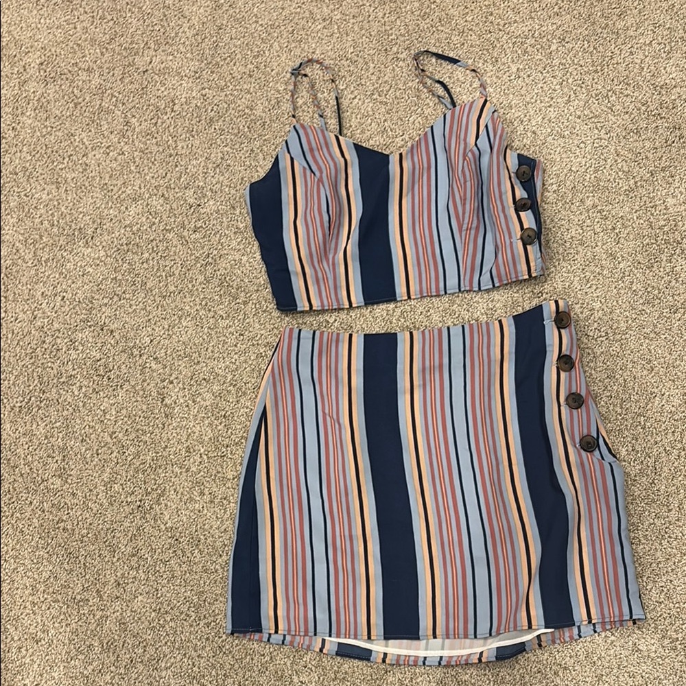 Lulu's Multicolor Striped Skirt